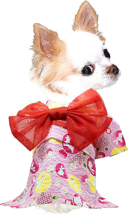 【犬服 犬 服 犬の服】《名入れ可能》《コサージュ別売》月うさぎ ゆかた(浴衣)【ドッグウェア 春服 夏服用 ペット 和柄 お祭り チワワ ダックス トイプードル タムベディ かわいい パピヨン タムベディ】【202106】[GI]