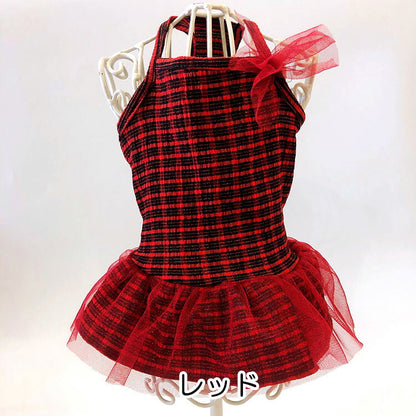 【犬 夏服 犬の服 春服用】チュールリボンボーダーワンピース【ドッグウェア スカート キャミソール ペット ダックス トイプードル チワワ タムベディおしゃれ ポメラニアン】[CN]