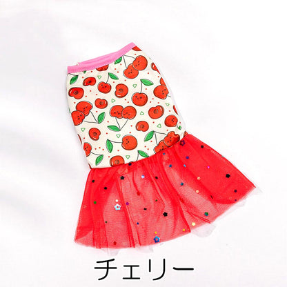 【犬服 犬 服 犬の服 春服 春夏用】チュールスカートワンピース【キラキラ ネコドッグ ペット ウェア ダックス トイプードル チワワ タムベディかわいい】[CN]