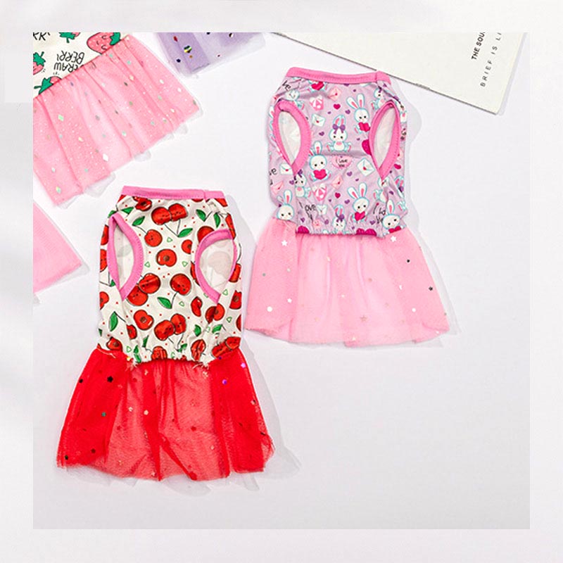 【犬服 犬 服 犬の服 春服 春夏用】チュールスカートワンピース【キラキラ ネコドッグ ペット ウェア ダックス トイプードル チワワ タムベディかわいい】[CN]