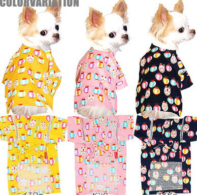 【犬 浴衣 甚平 犬の服】《名入れ可能》提灯（ちょうちん）★甚平【ドッグ 男の子 女の子 ゆかた ペットウェア 着物 和柄 部屋着 ダックス トイプードル チワワ タムベディ かっこいい ヨーキー】[GI]