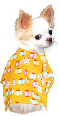 【犬 浴衣 甚平 犬の服】《名入れ可能》提灯（ちょうちん）★甚平【ドッグ 男の子 女の子 ゆかた ペットウェア 着物 和柄 部屋着 ダックス トイプードル チワワ タムベディ かっこいい ヨーキー】[GI]