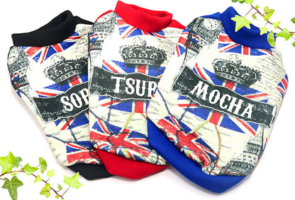 【犬服 犬 服 犬の服 春服 夏服用】愛犬のお名前入り ユニオンフラッグ【イギリス 国旗 ユニオンジャック 日本製ドッグ ペット ウェア ダックス トイプードル チワワ タムベディ かっこいい シーズー】(S/3/RI/H/)