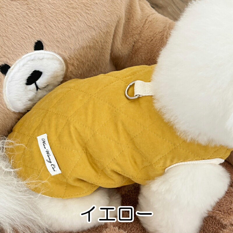 【犬服 犬 服 犬の服 秋服 冬服用】裏起毛キルティングアウター【前開きボタン ジャンパー コート 厚手 ダウン風ベスト 防寒 即納ドッグ ペット ウェア ダックス トイプードル チワワ タムベディ あったか マルチーズ】[CN]