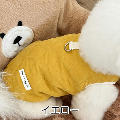 【犬服 犬 服 犬の服 秋服 冬服用】裏起毛キルティングアウター【前開きボタン ジャンパー コート 厚手 ダウン風ベスト 防寒 即納ドッグ ペット ウェア ダックス トイプードル チワワ タムベディ あったか マルチーズ】[CN]