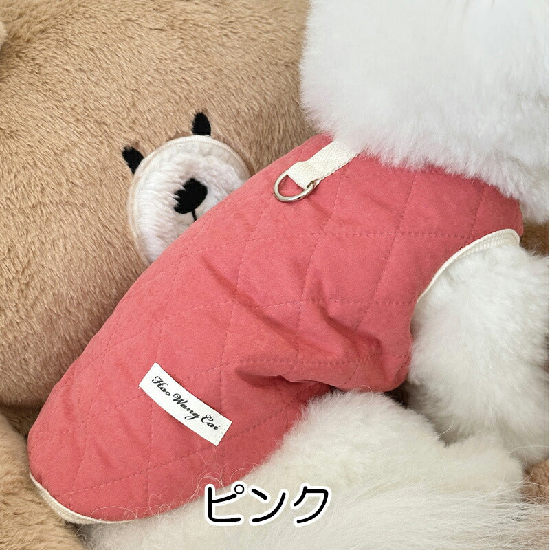 【犬服 犬 服 犬の服 秋服 冬服用】裏起毛キルティングアウター【前開きボタン ジャンパー コート 厚手 ダウン風ベスト 防寒 即納ドッグ ペット ウェア ダックス トイプードル チワワ タムベディ あったか マルチーズ】[CN]