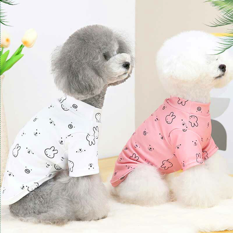 【犬服 犬 服 犬の服 春 夏用】【名入れ可能】うさぎさんシャツ【ラビット袖あり 抜毛対策 冷房対策 ドッグ ペット ウェア ダックス トイプードル チワワ タムベディ愛らしい シーズー】[CN]