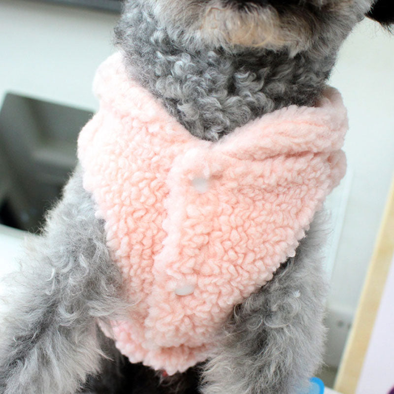 【犬服 犬 服 犬の服 秋服 冬服用】うさ耳ボアアウター【前開きボタン フワフワ モコモコ 干支ドッグ ペット ウェア ダックス トイプードル チワワ タムベディかわいい ポメラニアン】[CN]