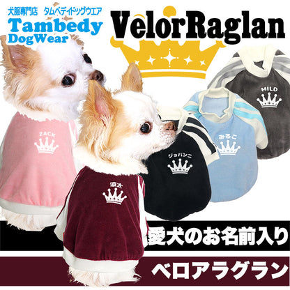 【犬服 犬 服 犬の服 名入れ】愛犬のお名前入り ベロアラグラン【ドッグウェア ペット クラウン トイプードル チワワ ダックス おしゃれ パグ タムベディ】(O/F/RA/L/)