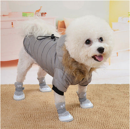 【犬服 犬 服 犬の服 秋服 冬服用】ウエストシェイプナイロンアウター【ドッグウェア ダウン風(中綿) ファー ジャンパー ダックス トイプードル チワワ タムベディおしゃれ ポメラニアン】[GI][CN]