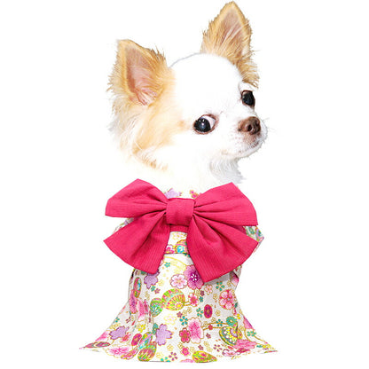 【犬服 犬 服 犬の服 秋服 冬服用】艶やか晴れ着 若菜(わかな)着物《名入れ可能》《コサージュ別売》【和柄 正月 年賀状 初詣 花柄 日本製ドッグ ペット ウェア ダックス トイプードル チワワ タムベディ】
