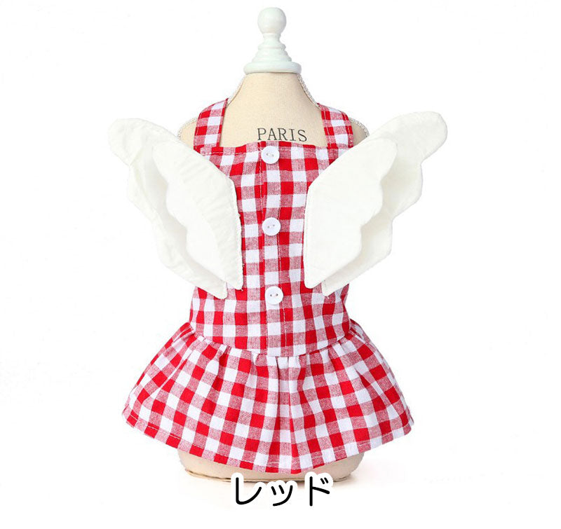 【犬 夏服 犬の服 春服用】ワンコエンジェルワンピース【ドッグウェア ペット ワンポイント ワッペン ダックス トイプードル チワワ 服 タムベディ コーギー 春服 夏服用】[CN][GI]