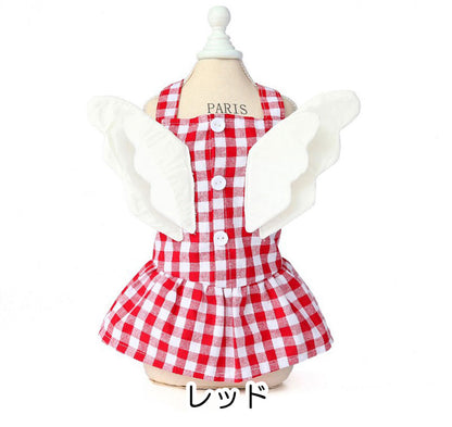 【犬 夏服 犬の服 春服用】ワンコエンジェルワンピース【ドッグウェア ペット ワンポイント ワッペン ダックス トイプードル チワワ 服 タムベディ コーギー 春服 夏服用】[CN][GI]