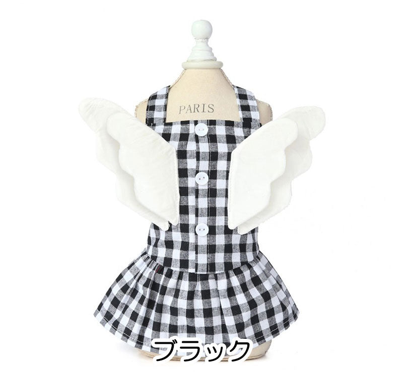 【犬 夏服 犬の服 春服用】ワンコエンジェルワンピース【ドッグウェア ペット ワンポイント ワッペン ダックス トイプードル チワワ 服 タムベディ コーギー 春服 夏服用】[CN][GI]