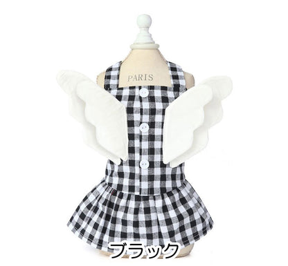 【犬 夏服 犬の服 春服用】ワンコエンジェルワンピース【ドッグウェア ペット ワンポイント ワッペン ダックス トイプードル チワワ 服 タムベディ コーギー 春服 夏服用】[CN][GI]