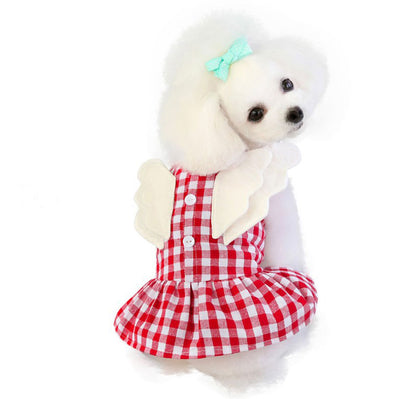 【犬 夏服 犬の服 春服用】ワンコエンジェルワンピース【ドッグウェア ペット ワンポイント ワッペン ダックス トイプードル チワワ 服 タムベディ コーギー 春服 夏服用】[CN][GI]