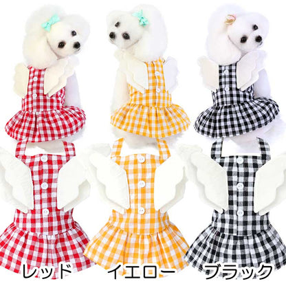 【犬 夏服 犬の服 春服用】ワンコエンジェルワンピース【ドッグウェア ペット ワンポイント ワッペン ダックス トイプードル チワワ 服 タムベディ コーギー 春服 夏服用】[CN][GI]