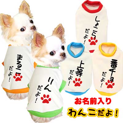 【犬服 犬 服 秋冬 犬の服 ドッグウェア 名入れ】愛犬のお名前入り わんこだよ 中型犬用【なぐりがき ダックス トイプードル チワワ おもしろ パグ タムベディ】(O/3/RI/H/)