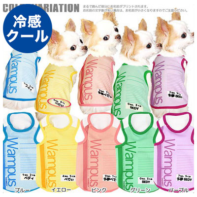 【犬 夏服 犬の服 名入れ 春服用】ひんやり 接触冷感素材 クール 愛犬のお名前入り ワンパス タンクトップ【ドッグウェア トイプードル チワワ おもしろ コーギー 暑さ対策 タムベディ】(S/B/N/H/)