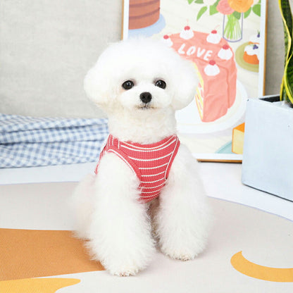【犬服 犬 服 犬の服 春秋服 夏服用】ホワイトベアワッフルボーダーシャツ【ワッペン シロクマドッグ ペット ウェア アウトレット ダックス トイプードル チワワ タムベディ シーズー】[CN]