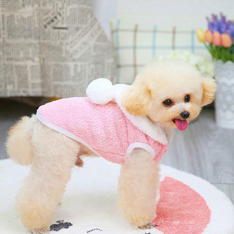 【犬服 犬 服 犬の服 秋服 冬服用】ホワイトボンボンパーカー【フワフワ モコモコ フード あったか 抜毛対策ドッグ ペット ウェア ダックス トイプードル チワワ タムベディキュート】[GI][CN]