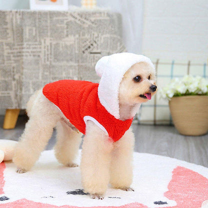 【犬服 犬 服 犬の服 秋服 冬服用】ホワイトボンボンパーカー【フワフワ モコモコ フード あったか 抜毛対策ドッグ ペット ウェア ダックス トイプードル チワワ タムベディキュート】[GI][CN]