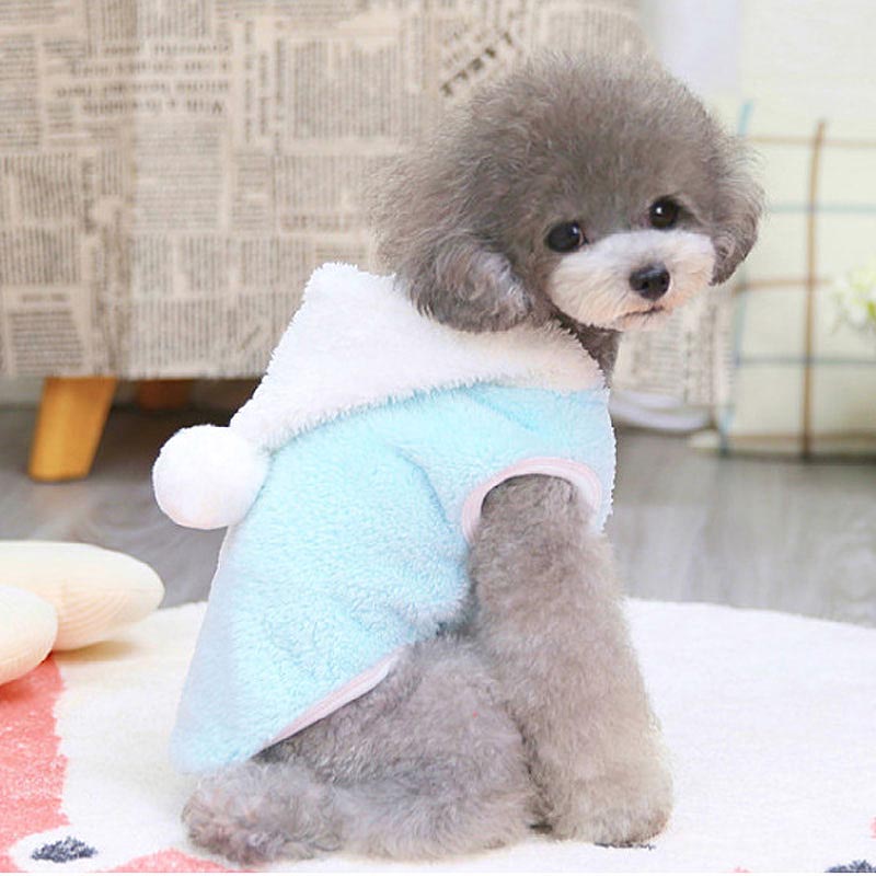 【犬服 犬 服 犬の服 秋服 冬服用】ホワイトボンボンパーカー【フワフワ モコモコ フード あったか 抜毛対策ドッグ ペット ウェア ダックス トイプードル チワワ タムベディキュート】[GI][CN]