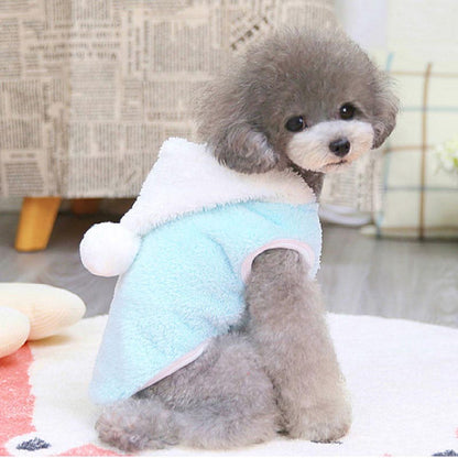 【犬服 犬 服 犬の服 秋服 冬服用】ホワイトボンボンパーカー【フワフワ モコモコ フード あったか 抜毛対策ドッグ ペット ウェア ダックス トイプードル チワワ タムベディキュート】[GI][CN]