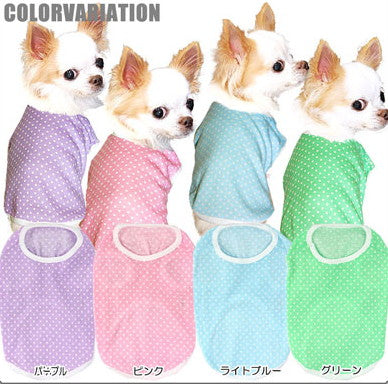 【犬服 犬 服 犬の服】ホワイトドット シャツ【ドッグウェア 部屋着 トイプードル チワワ ダックス かわいい シーズー タムベディ】