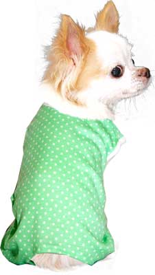 【犬服 犬 服 犬の服】ホワイトドット ロンパース【ドッグウェア ペット 寒さ対策 水玉 トイプードル チワワ ダックス タムベディ かわいい ポメラニアン】
