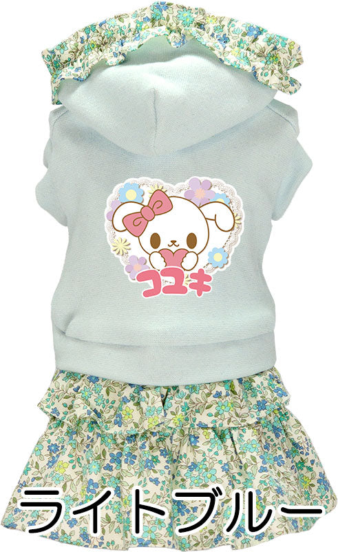 【犬服 犬 服 犬の服 名入れ 春服 夏服用 】愛犬のお名前入り ホワイトラビットフラワーワンピース【ドッグウェア 小花柄 パステル うさぎ ペット ダックス トイプードル チワワ ポメラニアン タムベディ】(L/)