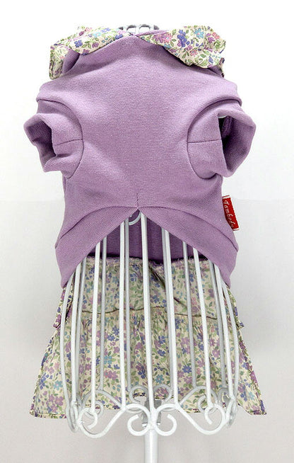 【犬服 犬 服 犬の服 名入れ 春服 夏服用 】愛犬のお名前入り ホワイトラビットフラワーワンピース【ドッグウェア 小花柄 パステル うさぎ ペット ダックス トイプードル チワワ ポメラニアン タムベディ】(L/)