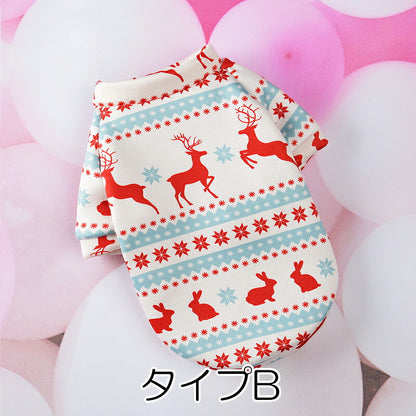 【犬服 犬 服 犬の服 秋服 冬服用】ウィンターフレンドシャツ【クリスマス 雪だるま ノルディック クッキーマン 袖あり 裏起毛ドッグ ペット ウェア ダックス トイプードル チワワ タムベディ おしゃれ マルチーズ 】[CN]