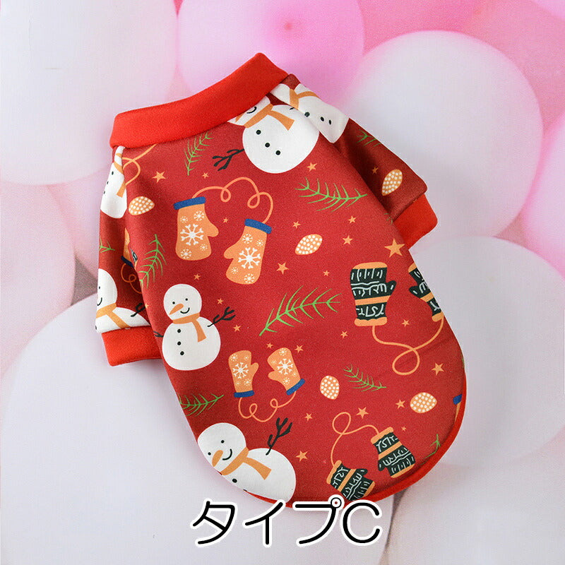 【犬服 犬 服 犬の服 秋服 冬服用】ウィンターフレンドシャツ【クリスマス 雪だるま ノルディック クッキーマン 袖あり 裏起毛ドッグ ペット ウェア ダックス トイプードル チワワ タムベディ おしゃれ マルチーズ 】[CN]