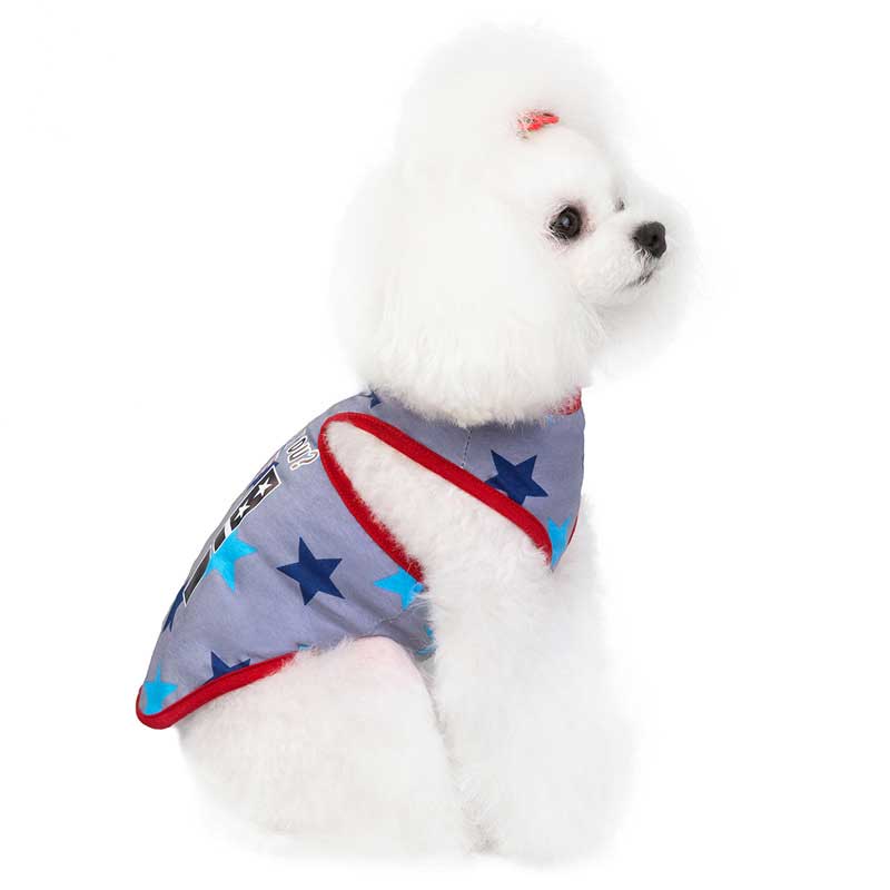 【犬 夏服 犬の服 春服用】《名入れ可能》Wスターシャツ【ドッグウェア ペット アウトレット ダックス トイプードル チワワ 服 タムベディ おしゃれ シーズー】[CN][GI]