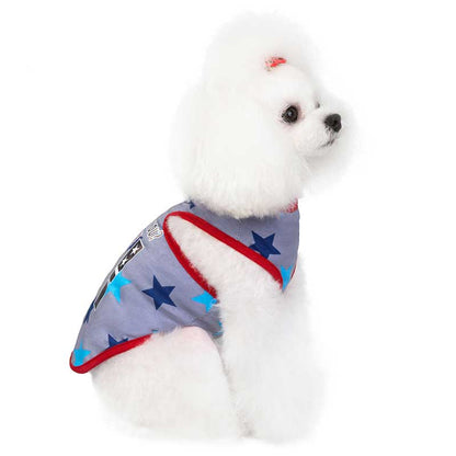 【犬 夏服 犬の服 春服用】《名入れ可能》Wスターシャツ【ドッグウェア ペット アウトレット ダックス トイプードル チワワ 服 タムベディ おしゃれ シーズー】[CN][GI]