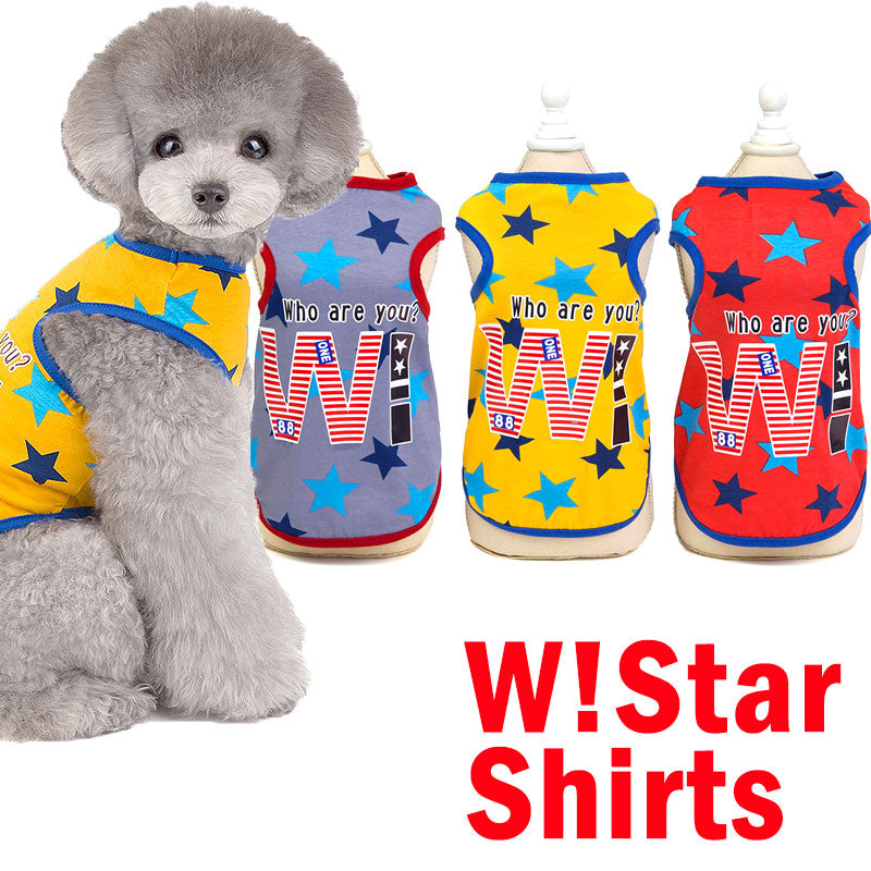 【犬 夏服 犬の服 春服用】《名入れ可能》Wスターシャツ【ドッグウェア ペット アウトレット ダックス トイプードル チワワ 服 タムベディ おしゃれ シーズー】[CN][GI]