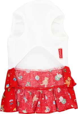 【犬服 犬 服 秋冬 犬の服 名入れ クリスマス秋服 冬服用】愛犬のお名前入り クリスマスベル ワンピース【ドッグウェア リース ネコ 女の子 トイプードル チワワ ダックス おしゃれ タムベディ】(H/)