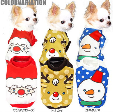 【犬服 犬 服 秋冬 犬の服 クリスマス秋服 冬服用】クリスマスヒーローズ (3D)【ドッグウェア サンタ トナカイ 雪だるま ダックス トイプードル チワワ おもしろ ヨーキー タムベディ】