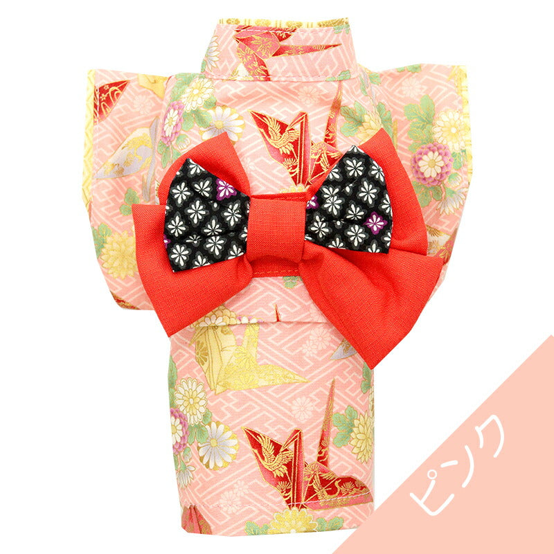 【着物 犬 服 犬の服 秋服 冬服用】艶やか晴れ着 八千代(やちよ)《名入れ可能》《コサージュ別売》【鶴 和柄 正月 年賀状 初詣 日本製ドッグ ペット ウェア ダックス トイプードル チワワ タムベディ】