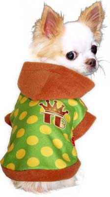 【犬服 犬 服 秋冬 犬の服】イエロードット フリースパーカー【ドッグウェア ぽかぽか 寒さ対策 水玉 ドット トイプードル チワワ ダックス タムベディ かっこいい マルチーズ】[GI]