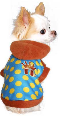 【犬服 犬 服 秋冬 犬の服】イエロードット フリースパーカー【ドッグウェア ぽかぽか 寒さ対策 水玉 ドット トイプードル チワワ ダックス タムベディ かっこいい マルチーズ】[GI]