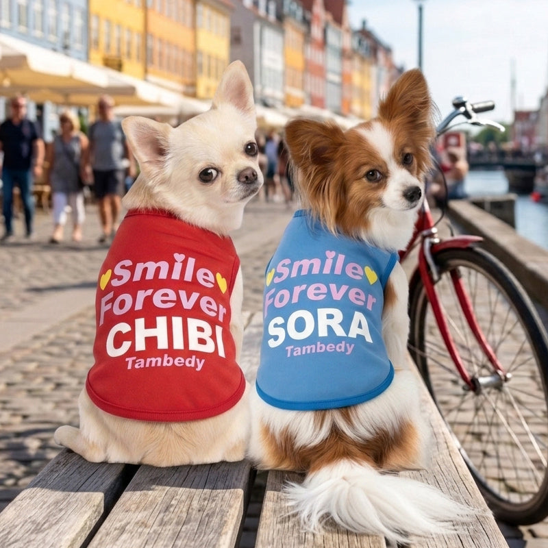 【犬服 犬 服 犬の服 秋冬服用 名入れ】 愛犬のお名前入り イエロハートーシャツ【ドッグウェア トイプードル チワワ キュート マルチーズ  犬服 国産 日本製 おしゃれ】(S/3/N/H/)