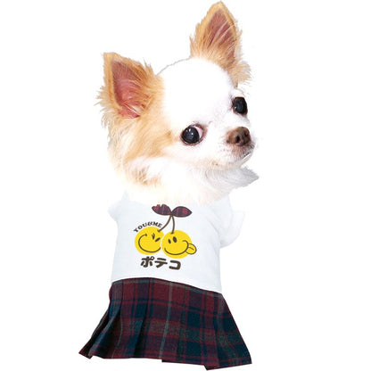 【犬服 犬 服 犬の服 名入れ 春服用】愛犬のお名前入り ユーアンドミーワンピース【チェック さくらんぼ スマイルドッグ ペット ウェア アウトレット ダックス トイプードル チワワ タムベディ】(H/)