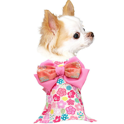 【犬服 犬 服 犬の服 秋服 冬服用】艶やか晴れ着 夢咲(ゆめさき)《名入れ可能》《コサージュ別売》 【着物 お正月 初詣 年賀状 七五三 前開きドッグ ペット ウェア トイプードル チワワ タムベディ 愛らしい パグ】