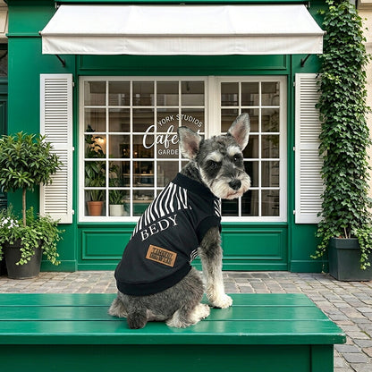 【犬服 犬 服 犬の服 秋服 冬服用】愛犬のお名前入りゼブラクロス【シャツ 袖あり 日本製 シマウマ柄 モノクロ 白 黒ドッグ ペット ウェア ダックス トイプードル チワワ タムベディ クール パグ】(S/3/RI/H/)