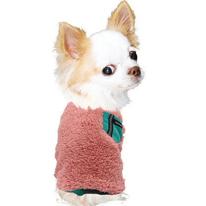 【犬服 犬 服 犬の服 秋服 冬服用】ジッパーラインボア【ふわふわ 寒さ対策 ポケットドッグ ペット ウェア ダックス トイプードル チワワ タムベディ ぬくぬく シーズー】[CN]
