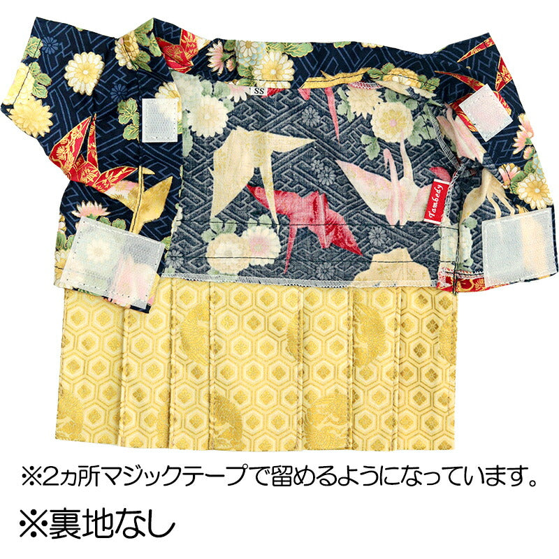 【着物 犬 服 犬の服 秋服 冬服用】男振り袴 瑞祥(ずいしょう)《名入れ可能》【日本製 和柄 お正月 初詣 七五三 はかまドッグ ペット ウェア ダックス トイプードル チワワ タムベディ 渋い 豆柴】