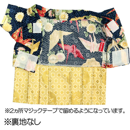 【着物 犬 服 犬の服 秋服 冬服用】男振り袴 瑞祥(ずいしょう)《名入れ可能》【日本製 和柄 お正月 初詣 七五三 はかまドッグ ペット ウェア ダックス トイプードル チワワ タムベディ 渋い 豆柴】